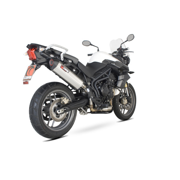 Scorpion Exhaust Triumph Tiger 800 2011 - 2016 Serket Parallel Slip-on Brushed Stainless Steel Sleeve